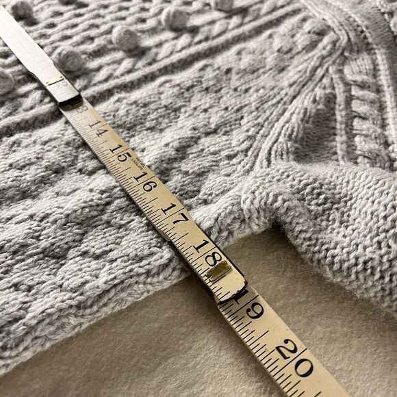 J. Crew Cable Knit Sweater womens small Ezra Pom-Pom lambs wool blend - Picture 3 of 7